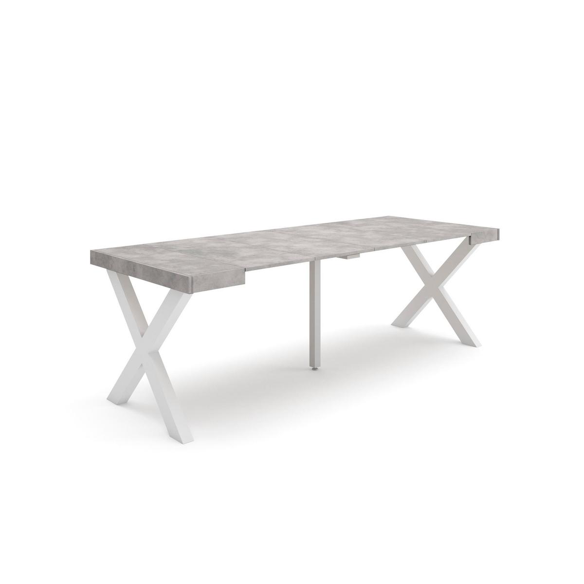 ESSTISCH ausziehbar 58 bis 222cm, für 10 Gäste, zementgrau, 58/90/73cm - Grau, Holzwerkstoff (90/222/73cm) - Skraut Home
