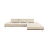 ELEKTRISCHES ECKSOFA Rechts MONA 316x205x85 Creme Velours - Creme, Holzwerkstoff/Textil (316/205cm) - ALTDECOR