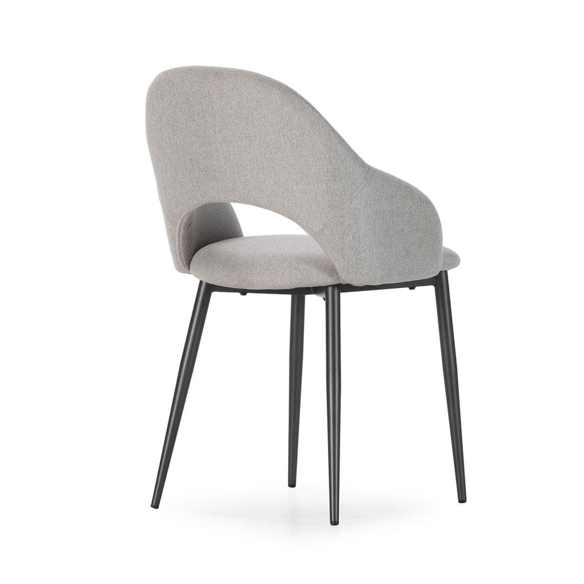 STÜHLE 2er-Set mit Stoffbezug und Metallfüßen 57/84/54 cm - Hellgrau, Textil (57/84/63.5cm) - Calicosy