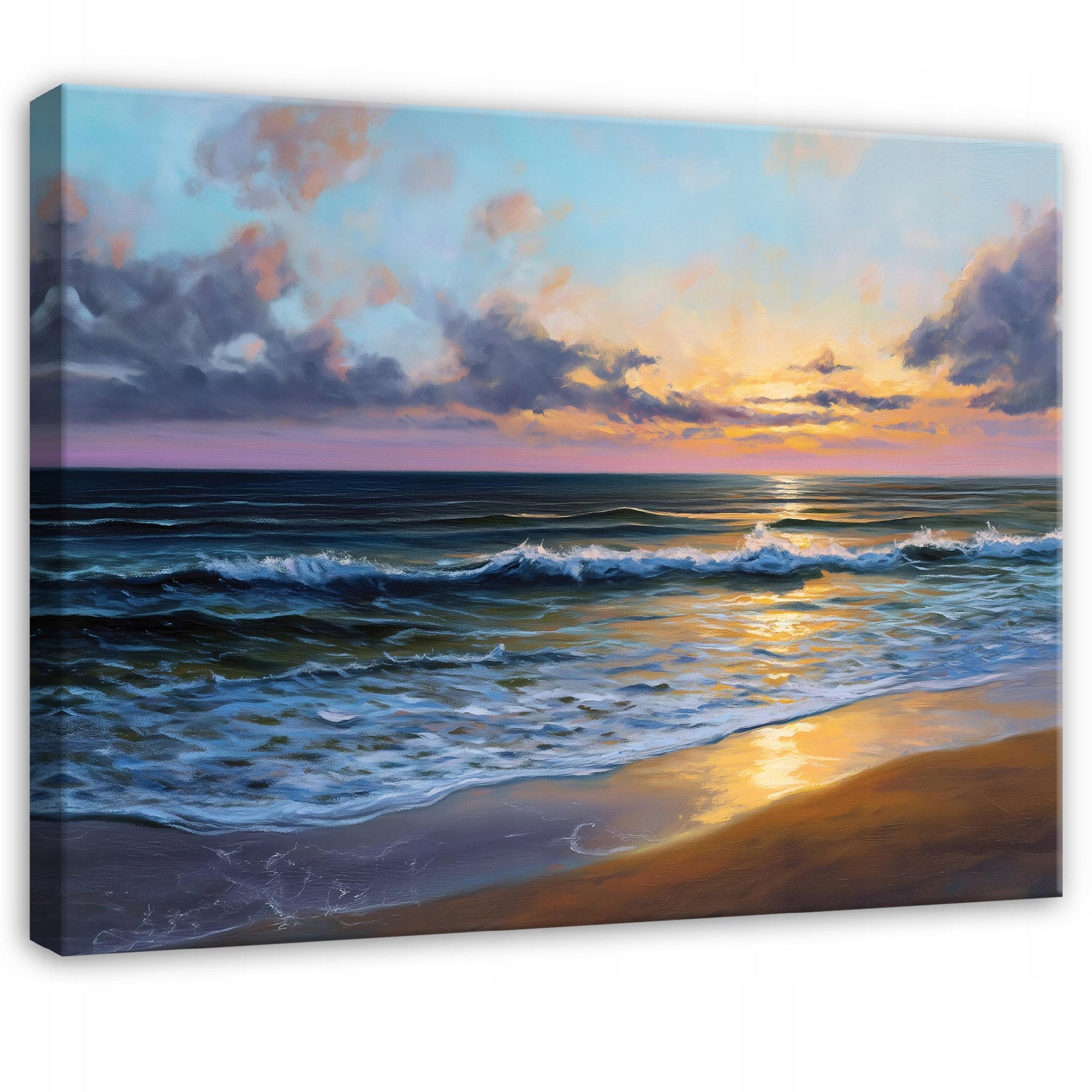 LEINWANDBILD Strand Meer Blau 120x80 cm - Multicolor, Holzwerkstoff (120/80cm) - Wallarena