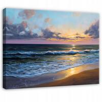 LEINWANDBILD Strand Meer Blau 120x80 cm - Multicolor, Holzwerkstoff (120/80cm) - Wallarena