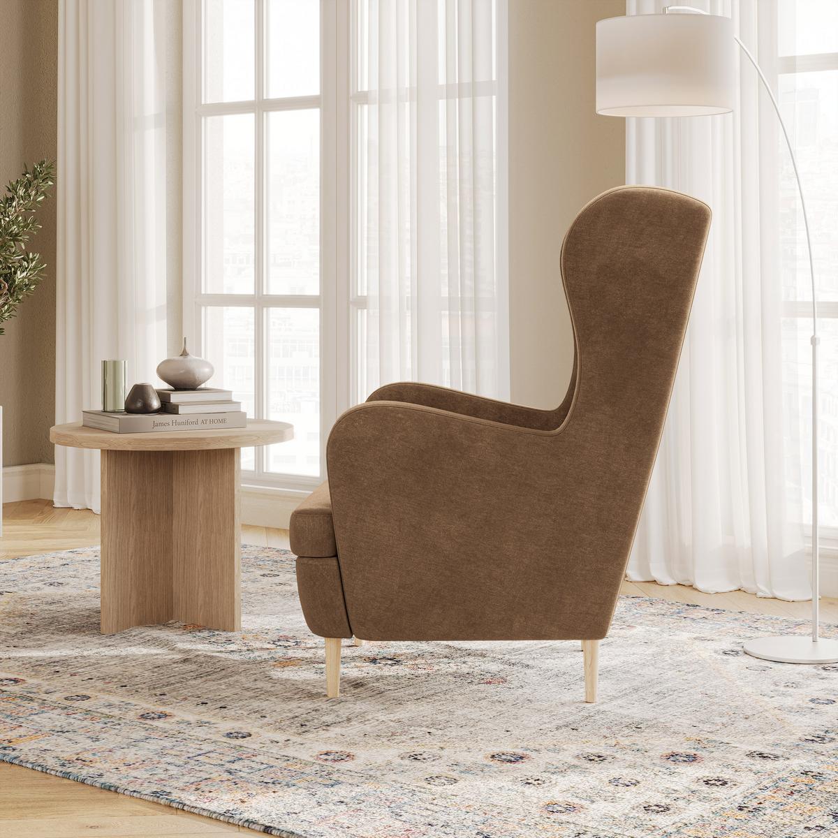 SESSEL VOGERA, Ohrensessel Polstersessel, Beige - Beige, Holz/Holzwerkstoff (78/103/85cm) - MASSENO