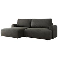 ECKSCHLAFSOFA TONO L Dunkelgrau Velvet - links - Dunkelgrau/Schwarz, Kunststoff/Textil (260/150cm) - MKS