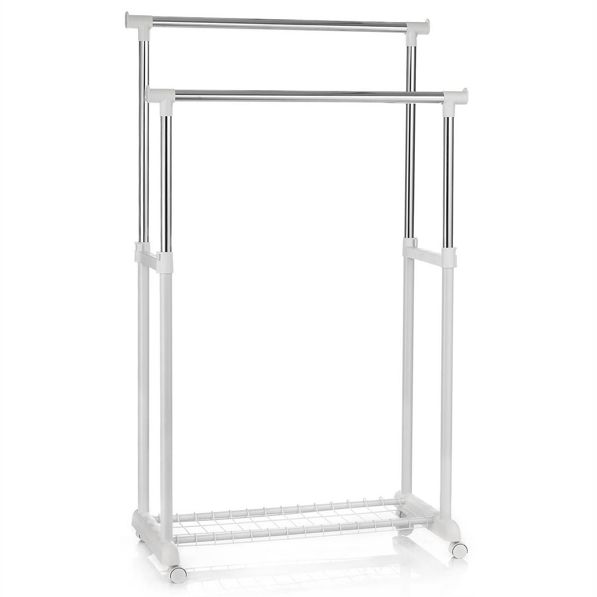 GARDEROBENWAGEN GROSSO weiß - Weiß, Metall (83/164/44cm) - IDIMEX
