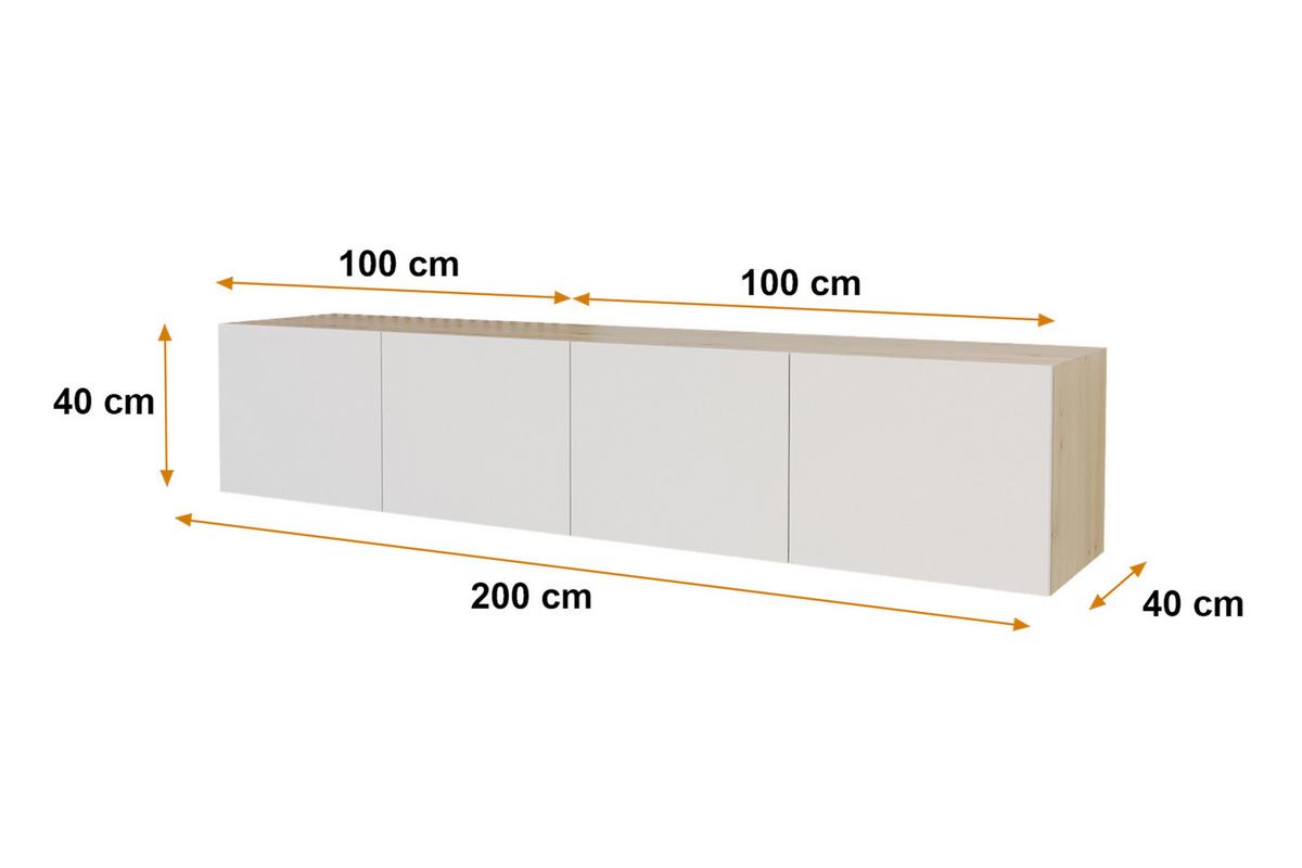LOWBOARD ELIO-W 2x100x40x40 cm - Artisan / Weiß - Eiche Artisan, Holzwerkstoff (200/40/40cm) - ALTDECOR