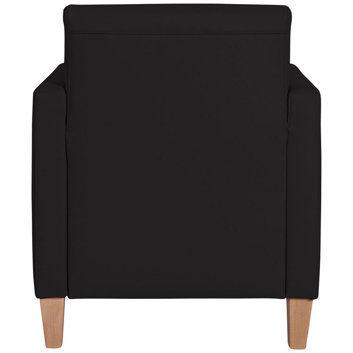SESSEL Karol Bezug Kunstleder Buche natur / schwarz - Schwarz, Kunststoff (71/81/70cm) - 58aufmkessel