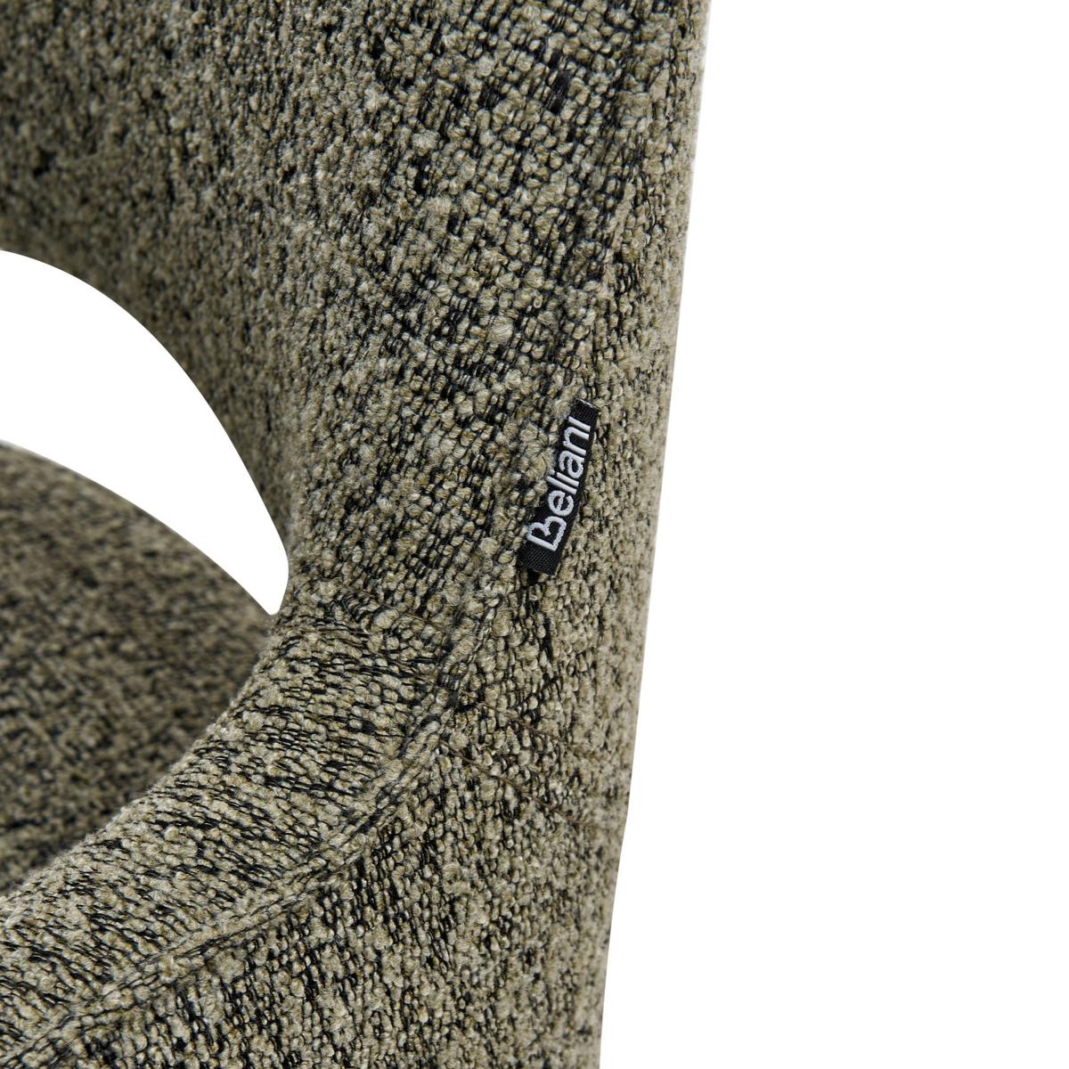 ESSZIMMERSTUHL drehbar Bouclé Grün Moravia - Braun/Grün, Holz/Textil (56/83/66cm) - Beliani