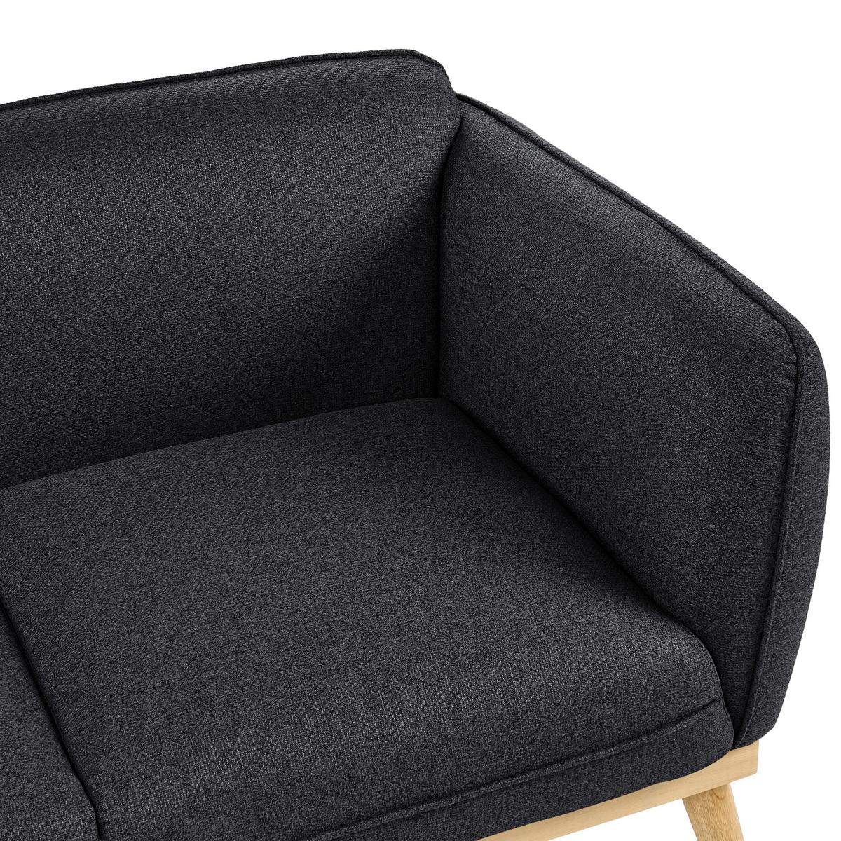 2-SITZER-SOFA Stoff Schwarz Ljung - Hellbraun, Textil (160/82/82cm) - Beliani