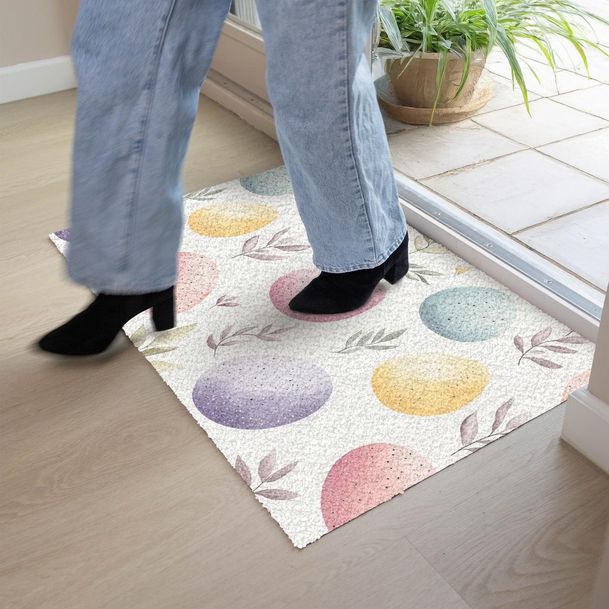 FUSSMATTE Eier - Bunt - Muster Teppichmatte 90x60 cm - Multicolor, Kunststoff (60/90cm) - MuchoWow