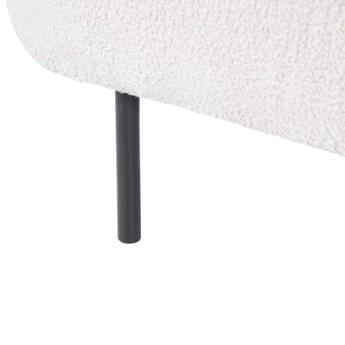 CHAISELONGUE-RECHTSSEITIGE Bouclé Cremeweiß Mirmande - Creme/Schwarz, Textil (153/65/70cm) - Beliani