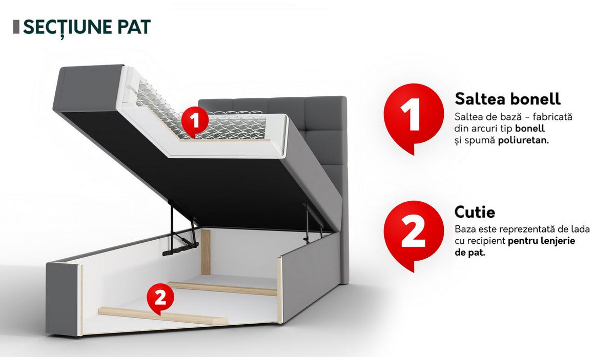 BOXBETT Posi Cord - Schwarz/Grau, Holzwerkstoff/Kunststoff (90/200cm) - MIRJAN24