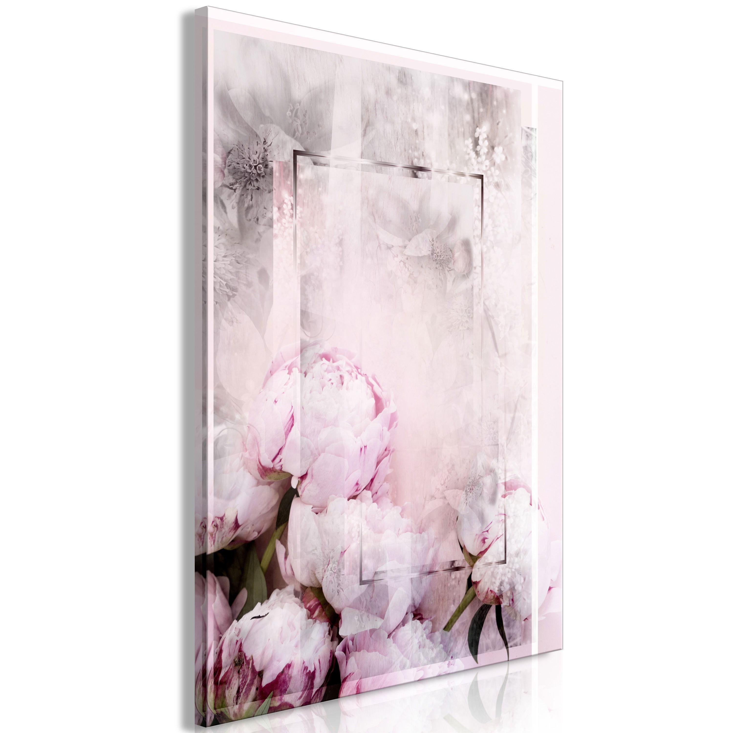 KUNSTDRUCK Rosa 40/60 cm - Pink/Grau, Textil (40/60cm) - KUNSTLOFT