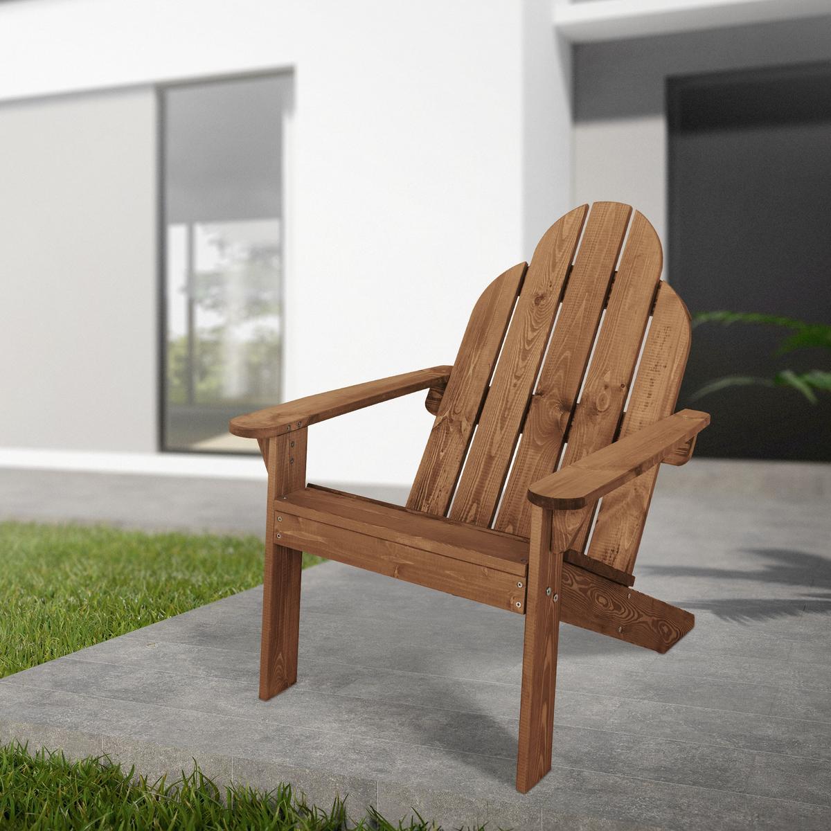 ADIRONDACK-GARTENSTUHL 2er Set aus Tannenholz Braun - Braun, Holz (89/92.5/70cm) - ML-DESIGN