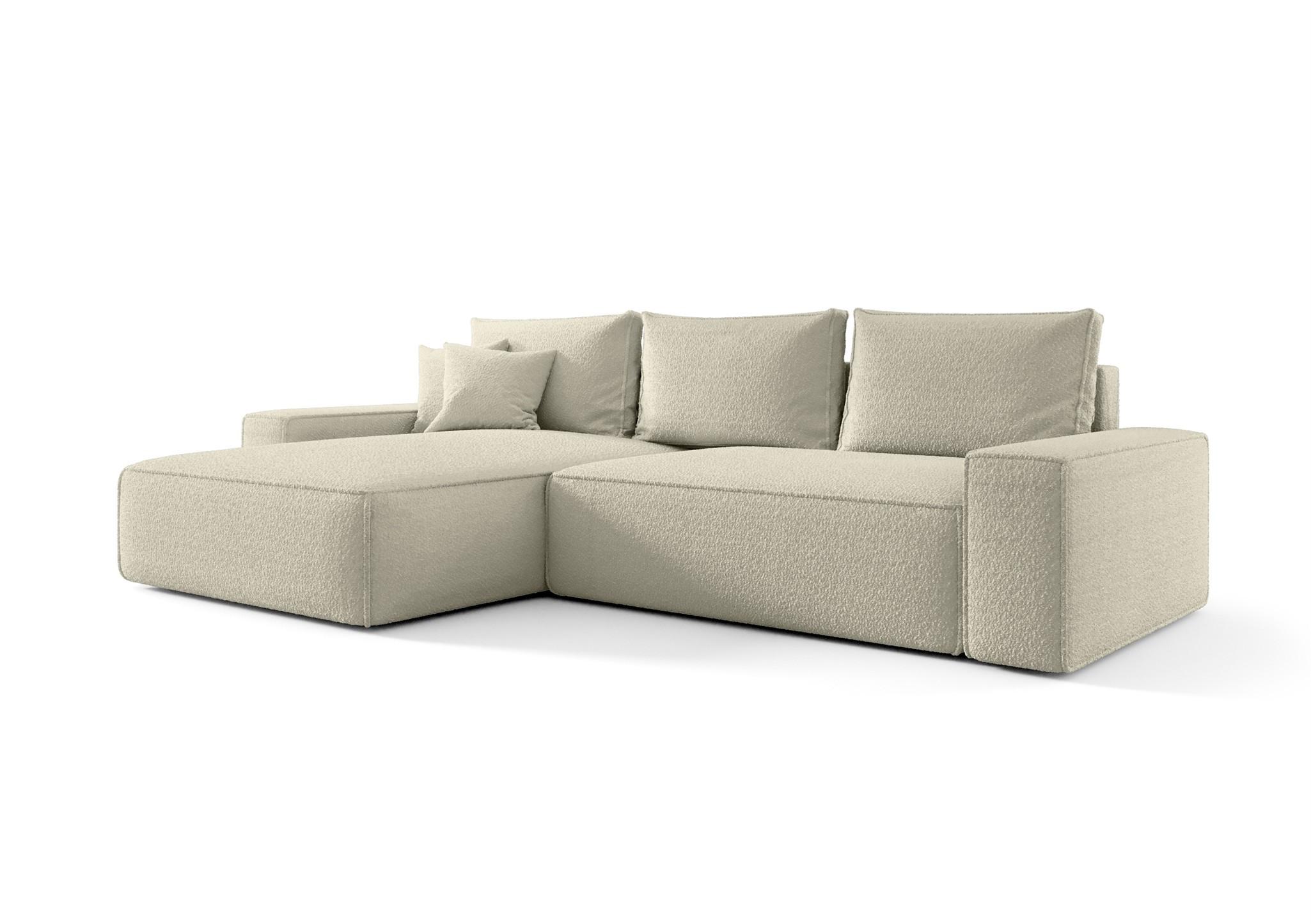ECKSOFA Walken Mit Schlaffunktion - Beige, Holzwerkstoff/Textil (280/185cm) - Fun Möbel