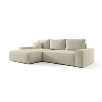 ECKSOFA Walken Mit Schlaffunktion - Beige, Holzwerkstoff/Textil (280/185cm) - Fun Möbel