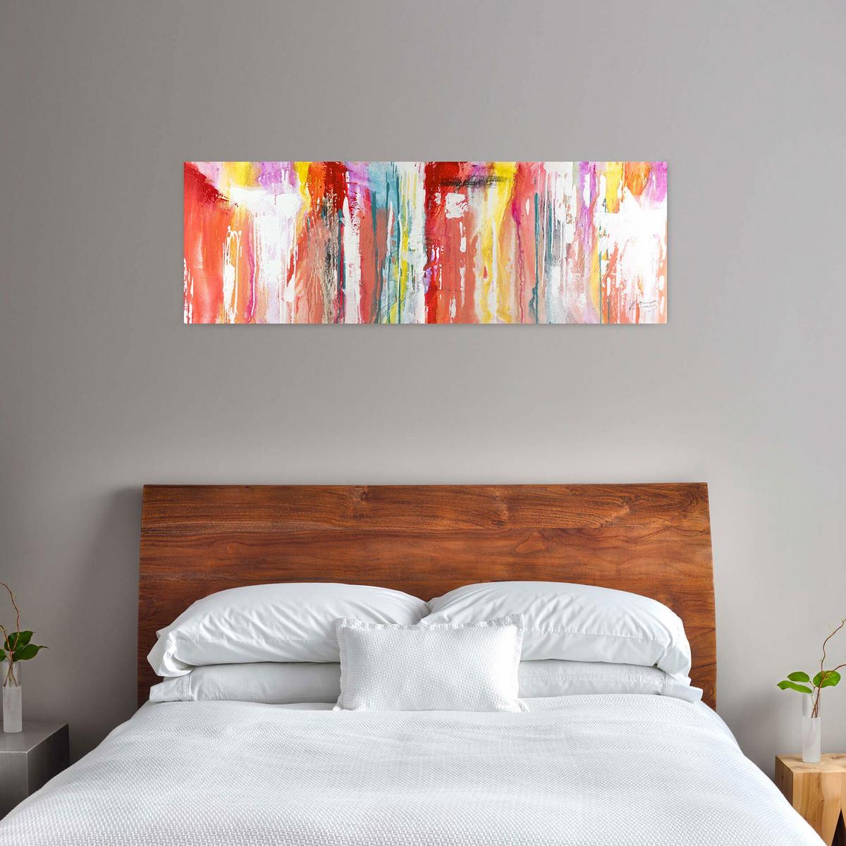 ÖLGEMÄLDE 150/50 cm - Rot/Multicolor, Holz/Textil (150/50cm) - KUNSTLOFT