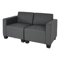 2-SITZER SOFA Grau - Dunkelgrau/Grau, Textil (136/76/72cm) - MCW