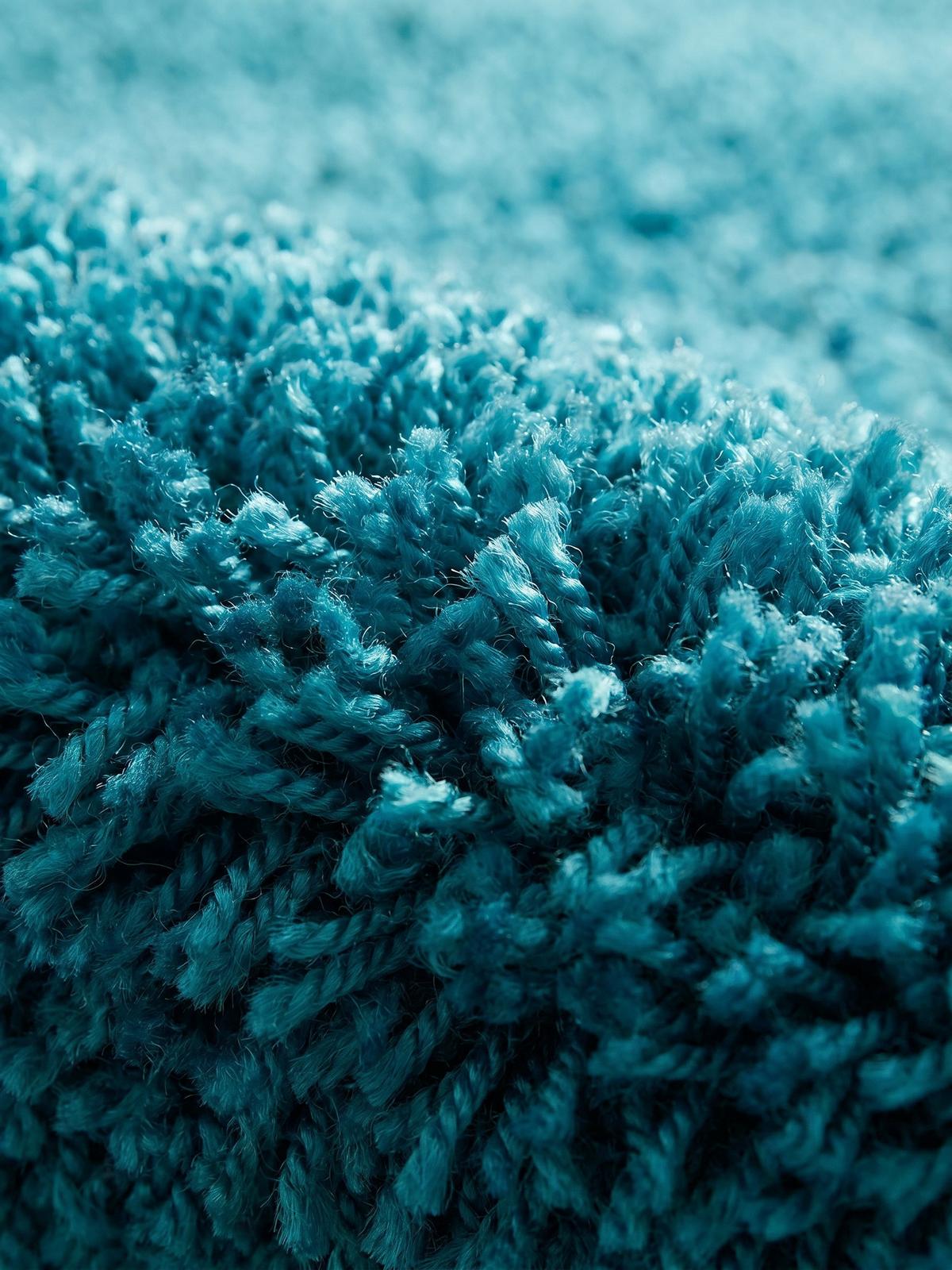 HOCHFLORTEPPICH RHEIN, einfarbig, aus Polypropylen, Türkis, 80 x 150 cm - Blau, Textil (150/80cm) - KADIMA DESIGN