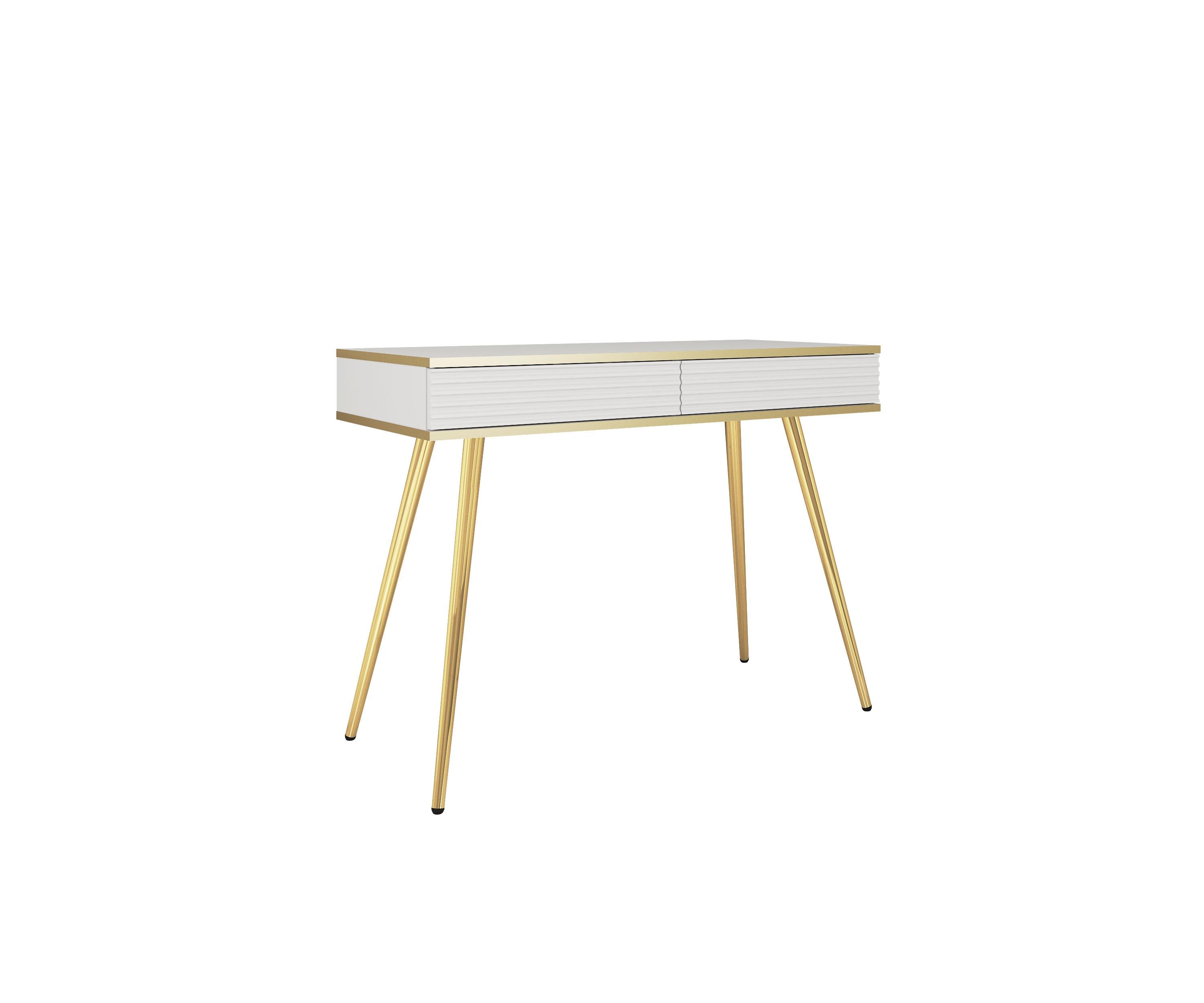 KONSOLENTISCH VENEZIA 102/80/50 cm mit Schubladen, Weiß - Weiß, Holzwerkstoff (50/102/80cm) - MASSENO