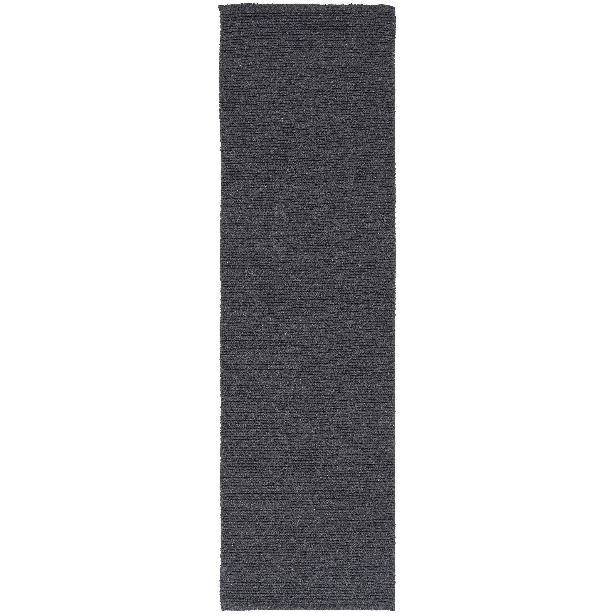 NATUR TEPPICH LÄUFER WOLLE SKARA - Anthrazit, Naturmaterialen (70/140cm) - Pergamon
