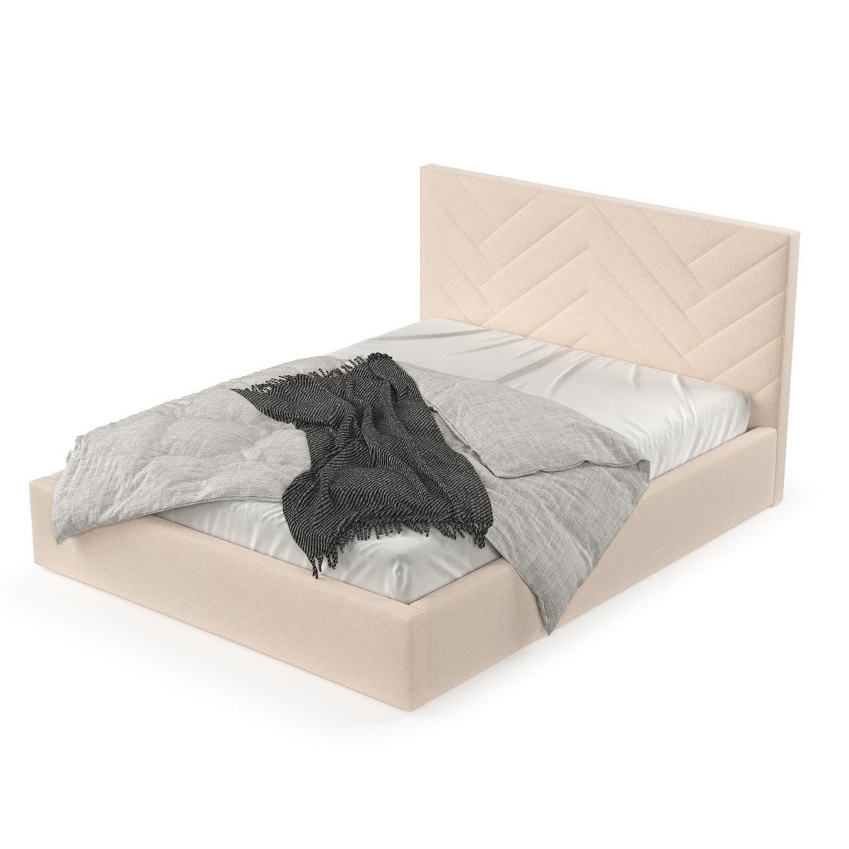 POLSTERBETT Arco 140/200 cm Creme im Asti Stoff - Creme/Schwarz, Holz/Holzwerkstoff (140/200cm) - AltaBeds
