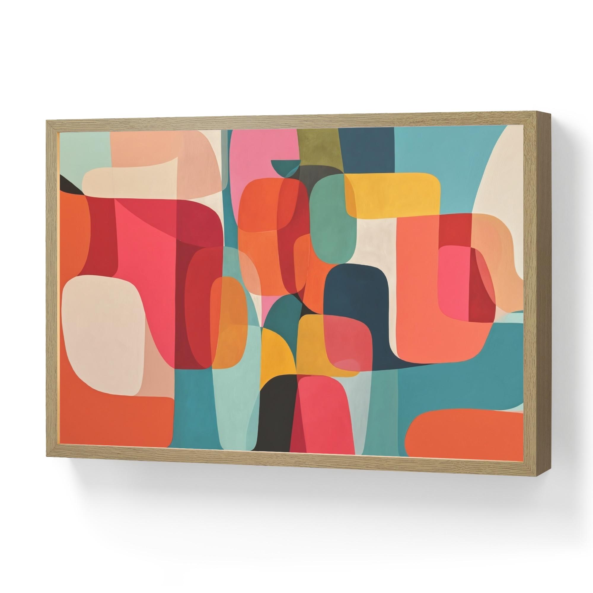 WANDLEUCHTE MIT AKKU Formen - Bunt - Abstrakt - Flugzeuge 60x40 cm - Multicolor, Holzwerkstoff (60/40/8cm) - OnlyWow