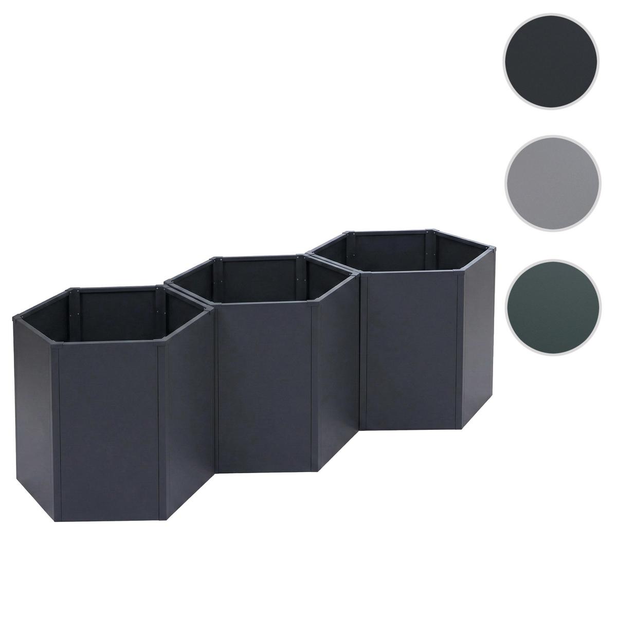 HOCHBEET 3ER-SET Anthrazit 3er-Set-Set - Anthrazit, Metall (264/77/100cm) - MCW
