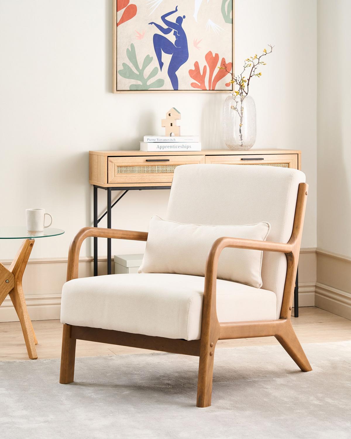 SESSEL Stoff Helles Beige Skovde - Hellbraun/Creme, Textil (65/78/80cm) - Beliani