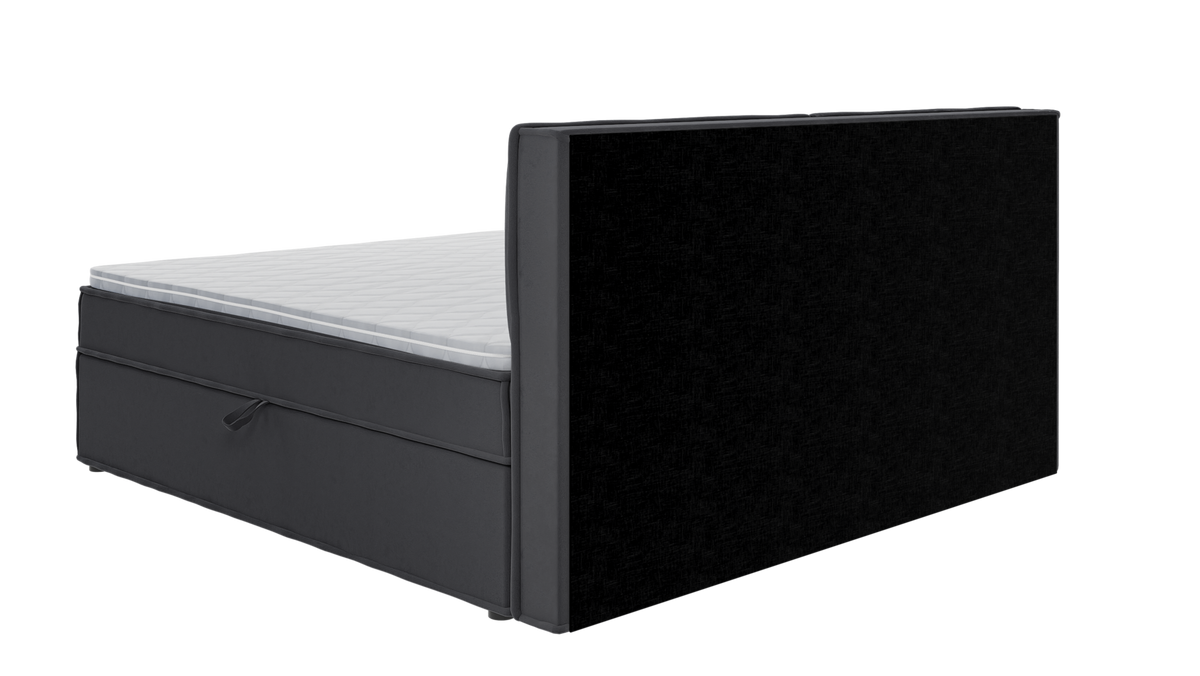 BOXBETT Eclipse 200/200 cm Graphit Luxusmicrofaser - Graphitfarben/Schwarz, Holz/Kunststoff (200/200cm) - S-Style Möbel