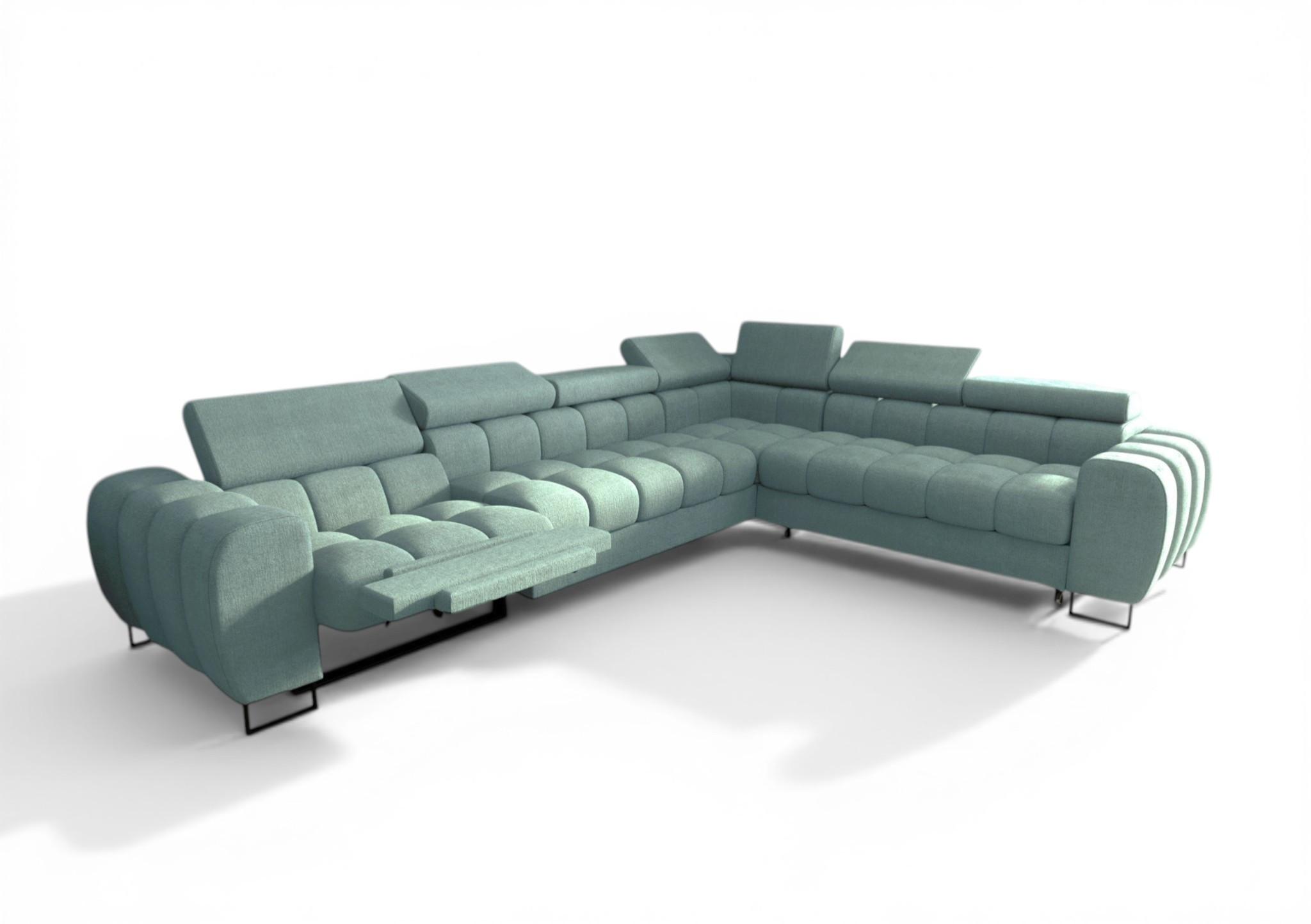 ECKSOFA Bastien Relax - Blau, Holzwerkstoff/Textil (330/260cm) - Fun Möbel