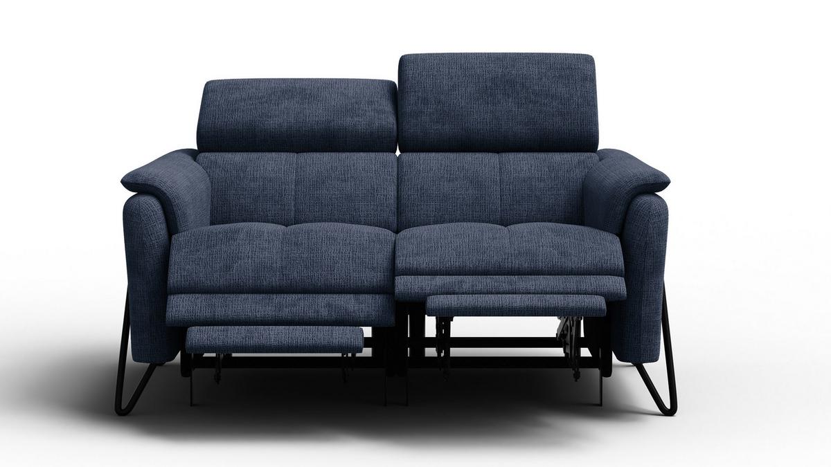 RELAXSOFA RODEN 2-Sitzer, marineblau - Dunkelblau, Holz/Textil (152/82/103cm) - Wozimo