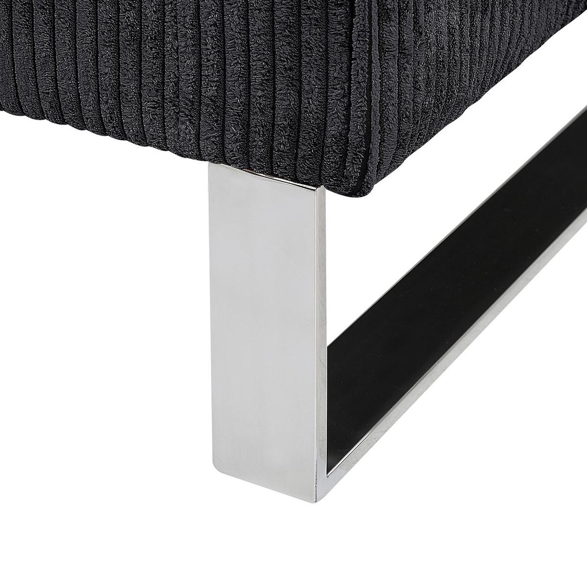 SESSEL Cord Schwarz Vind - Schwarz, Textil/Metall (76/82/82cm) - Beliani