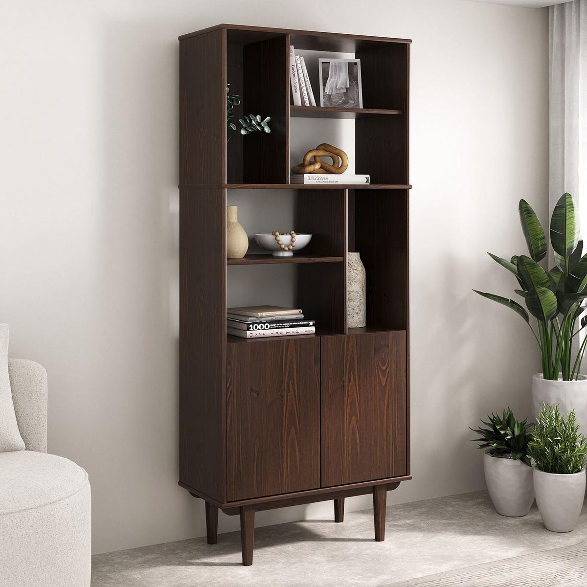 WOHNZIMMERSCHRANK SIMONA nussbaum - Nussbaumfarben, Holz (80/188/37cm) - IDIMEX