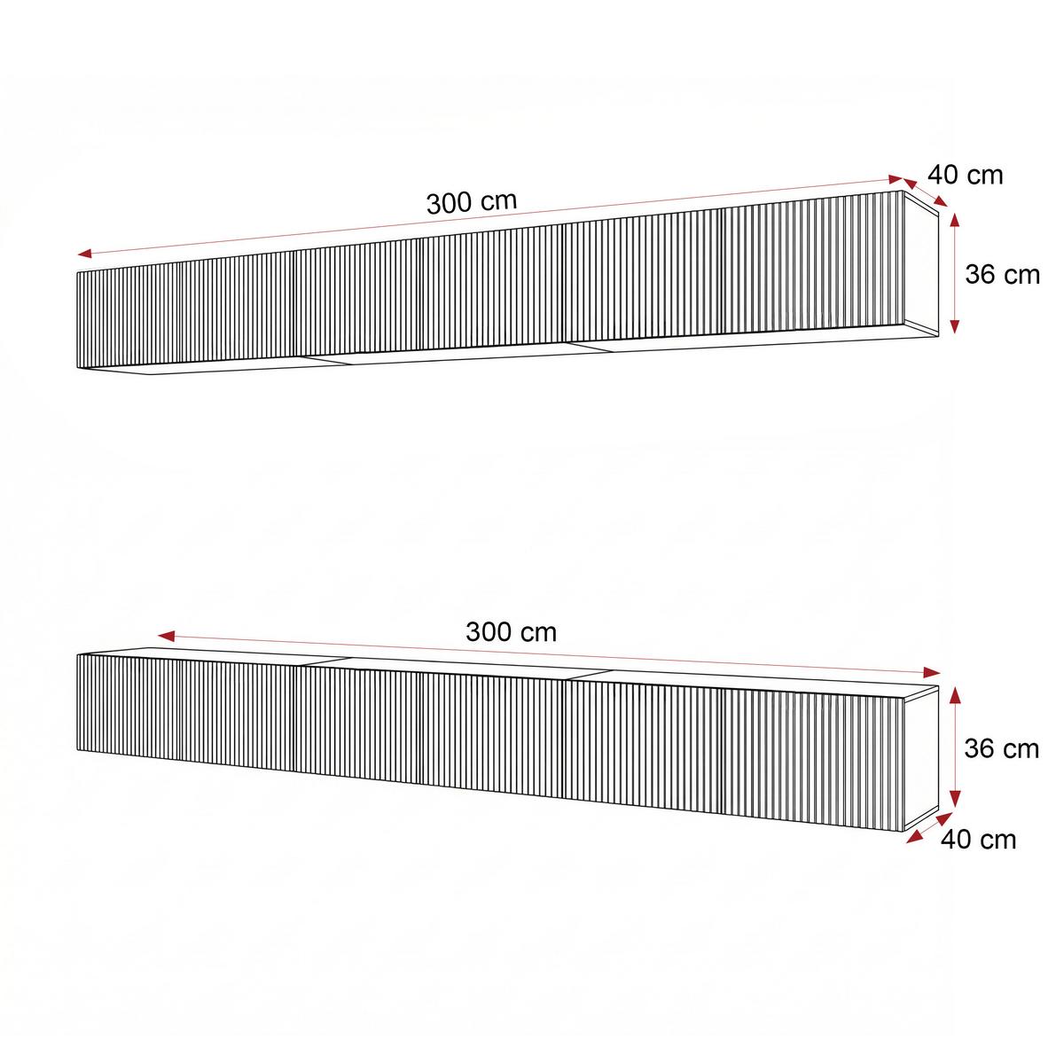 TV-LOWBOARD ANGEL VI mit LED-Beleuchtung, 300 cm Kaschmir - Kaschmir, Holzwerkstoff (300/36/40cm) - Idohome
