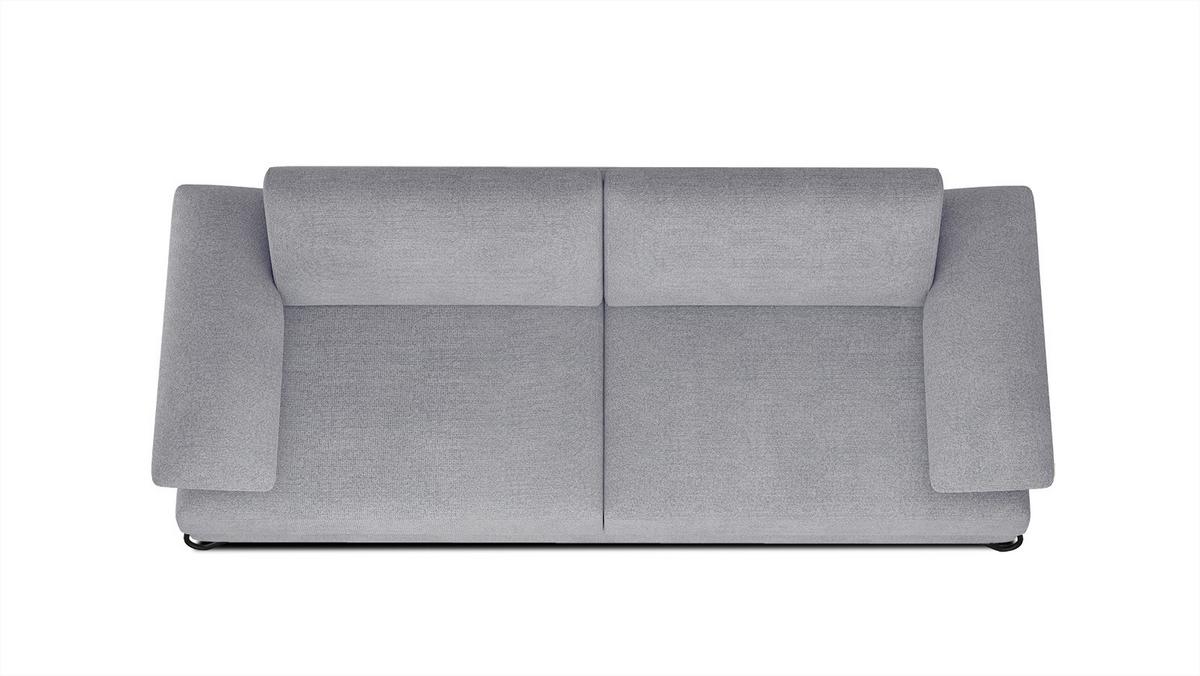 SOFA LORI 3-Sitzer, silberfarben - Silberfarben/Schwarz, Holzwerkstoff/Textil (245/87/96cm) - Wozimo