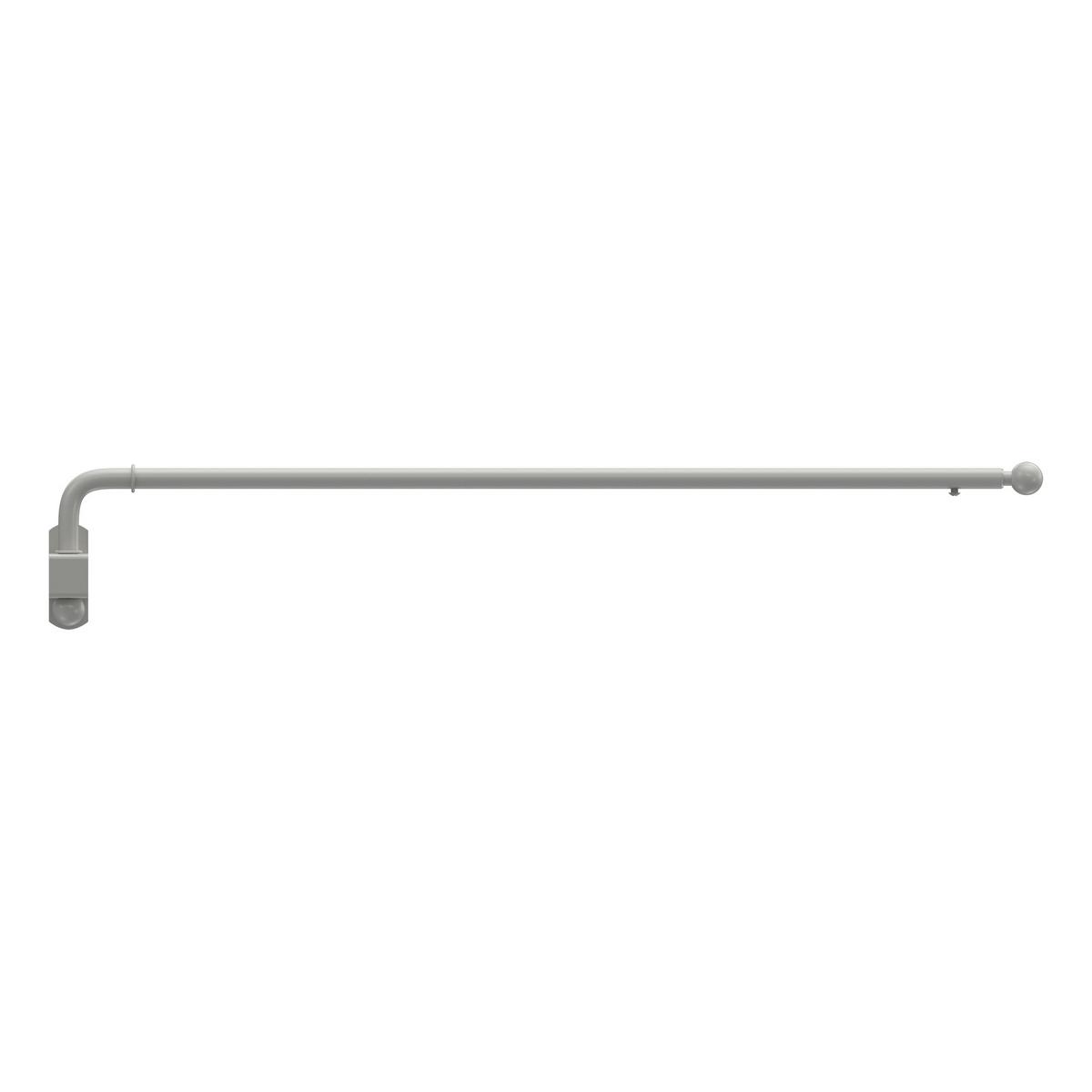 SCHWENKSTANGE / SCHWENKARM-GARDINENSTANGE Cassina 60-100 cm, 13 / 9 mm Ø, Weiß - Weiß, Metall (100cm) - INTERDECO
