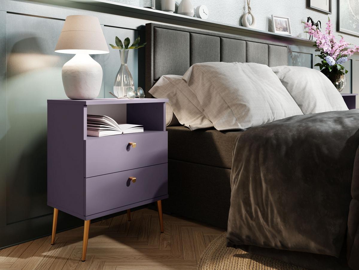 NACHTTISCH Pflaume 50/69,5/33,9 - Pflaume, Holzwerkstoff (50/70/34cm) - RAUMHIRSCH FURNITURE