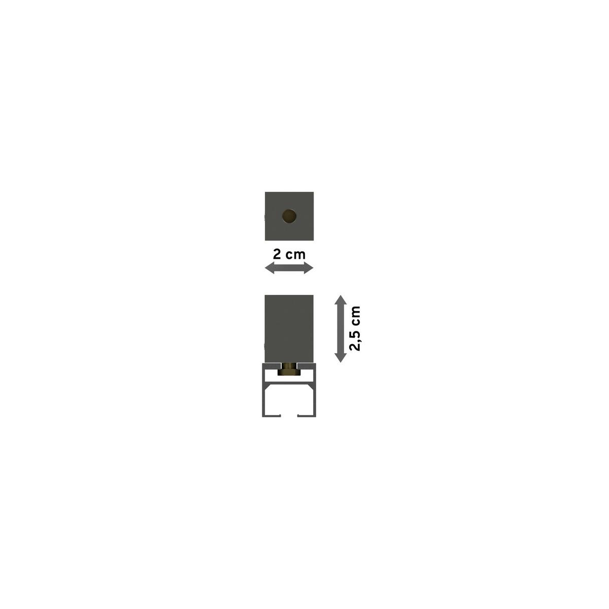 GARDINENSTANGE INNENLAUF Quadline Sono 120 cm, 1-läufig, 20x20 mm Satin-Silber - Silberfarben, Metall (120cm) - INTERDECO