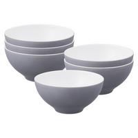 SCHÜSSELN Life Fashion Elegant Grey ø 15,5 cm 6er Set - Grau, Keramik (15.5cm) - Seltmann Weiden