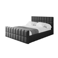 POLSTERBETT mit Bettkasten, Fußteil und Lattenrost, Boxbett ohne Matratze - AMEA-Z 180x200 Schwarz Kunstleder - Schwarz Hochglanz, Holzwerkstoff/Textil (180/200cm) - ALTDECOR