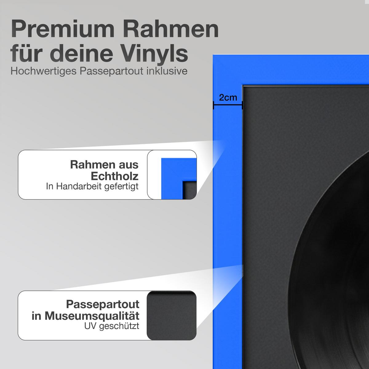 SCHALLPLATTEN BILDERRAHMEN 40/40 2er Set - Blau, Holz (40/40cm) - K-Möbel