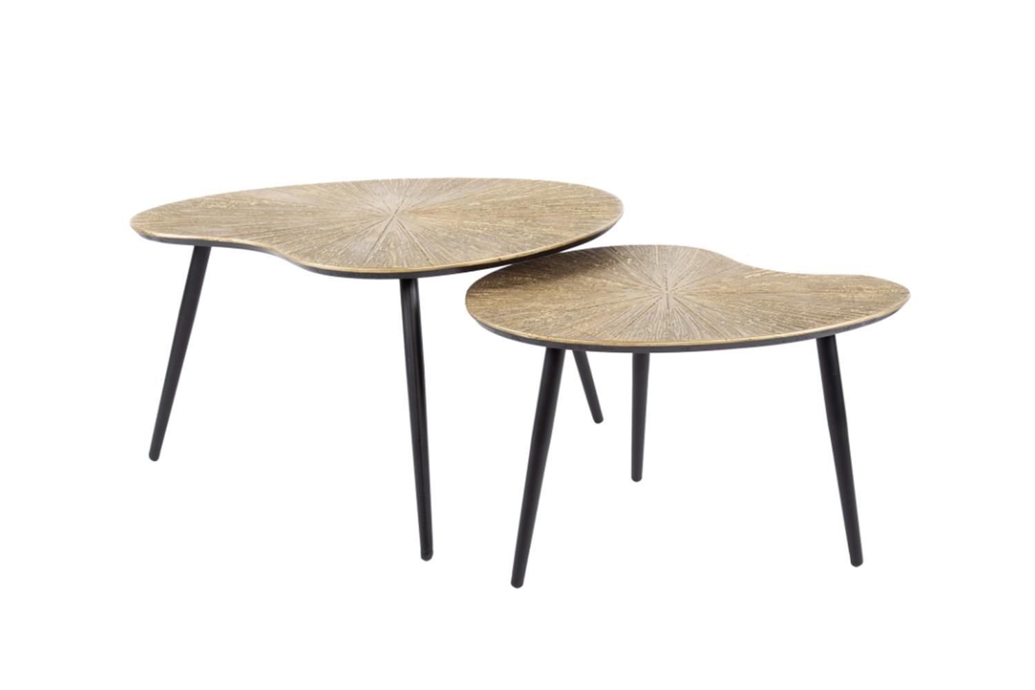 COUCHTISCH TIBALI 2ER SET Bronze Metall - Schwarz/Bronzefarben, Metall (56/71/40cm) - KAWOLA