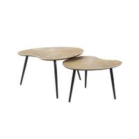 COUCHTISCH TIBALI 2ER SET Bronze Metall - Schwarz/Bronzefarben, Metall (56/71/40cm) - KAWOLA