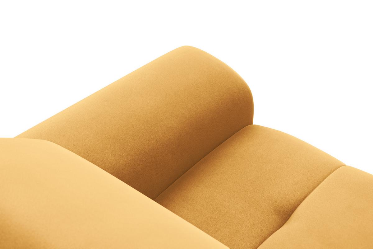 SOFA FIERO 2-Sitzer, Gelber Veloursstoff - Gelb/Schwarz, Holz/Textil (170/82/103cm) - Courtois Laville