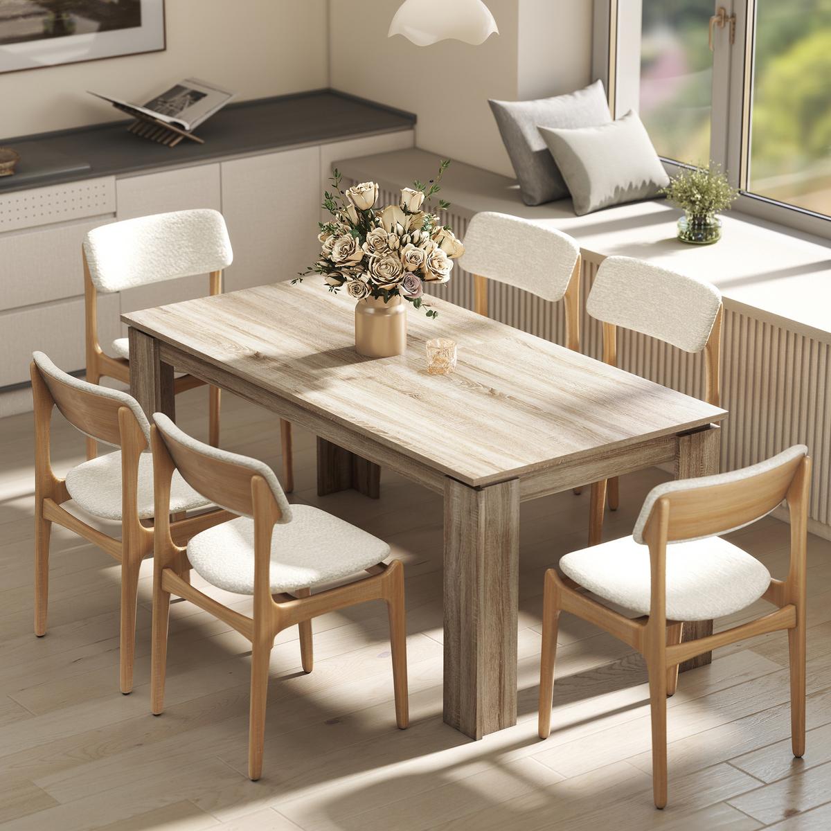 ESSTISCH ausziehbar 180-260 x 90 cm Küchentisch für 8-10 Personen, Eiche - Eichefarben, Holzwerkstoff (260/90/76.6cm) - HOMCOM