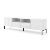 TV LOWBOARD Weiß, Schwarz 200/56/42 - Schwarz/Weiß, Holzwerkstoff (200/56/42cm) - RAUMHIRSCH FURNITURE