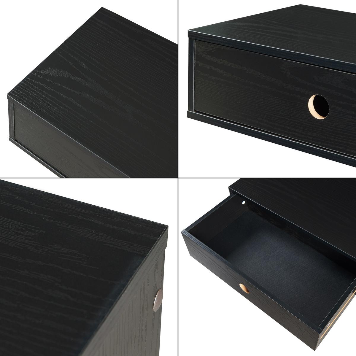 WANDREGAL Stor - Schwarz, Holzwerkstoff (30/15/65cm) - [en.casa]