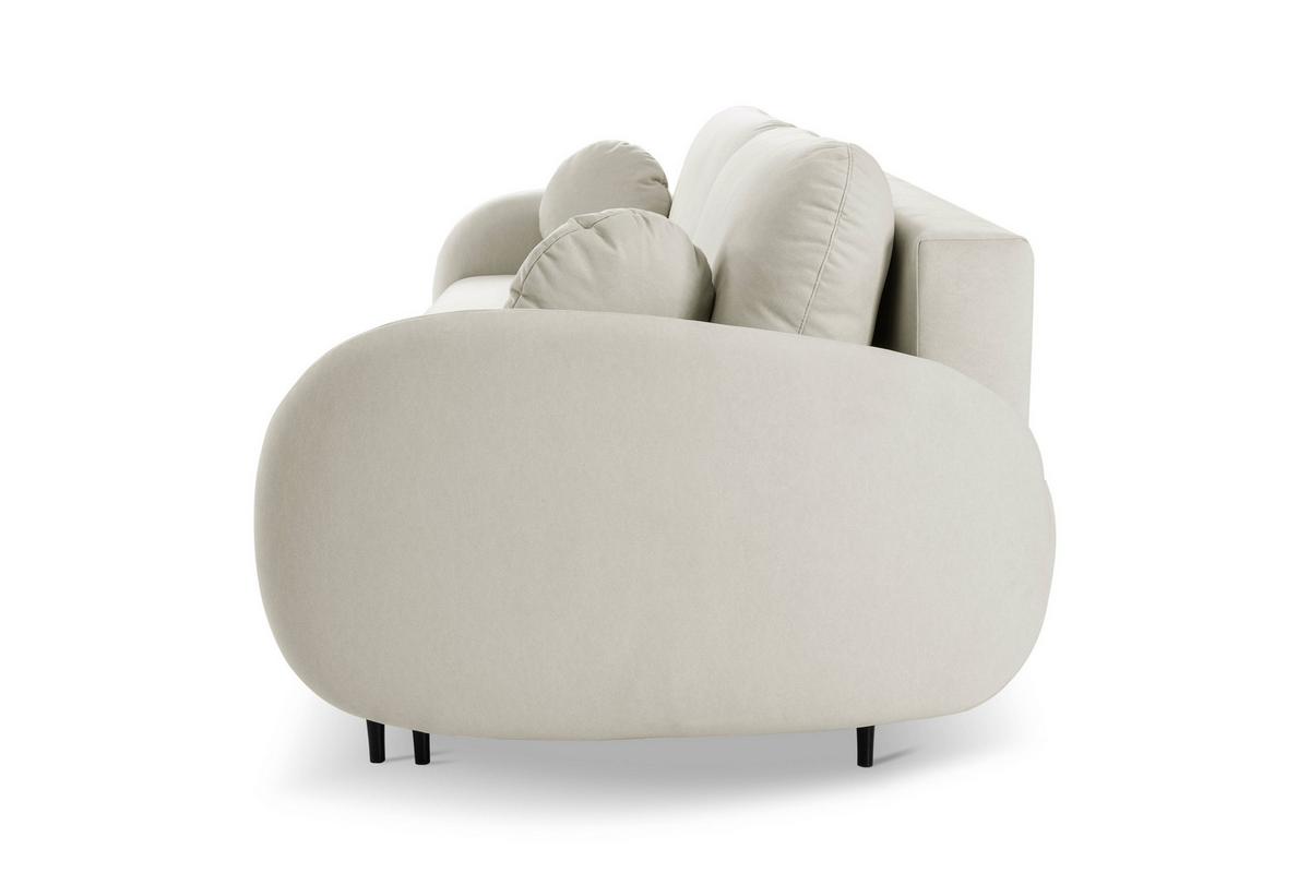 BETTSOFA AGIO Beige Plüsch-Stoff mit Schlaffunktion - Beige, Holz (232/95/109cm) - MASSENO