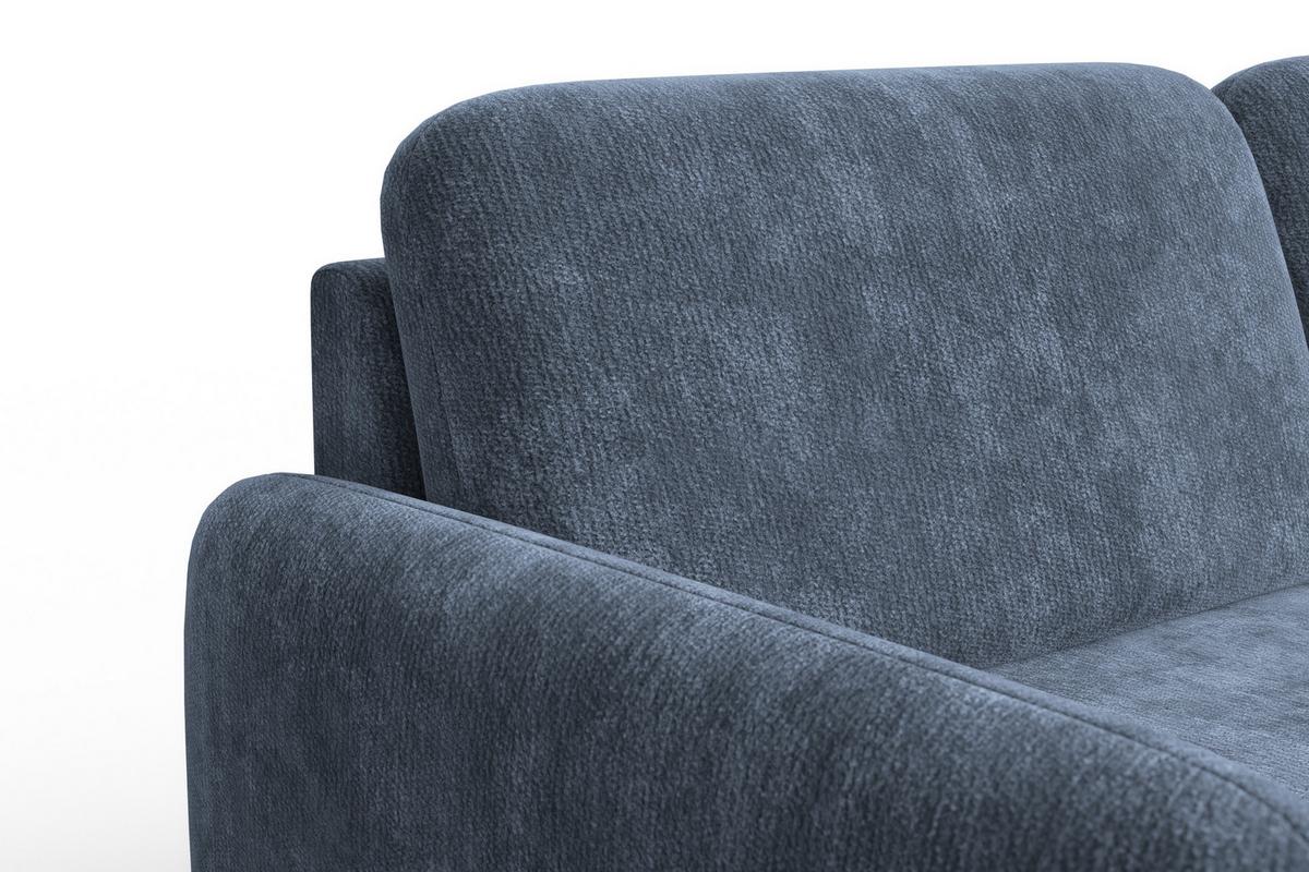 SOFA FEBE 3-Sitzer, marineblauer Chenille-Stoff - Blau/Schwarz, Holz/Textil (190/82/96cm) - Wozimo