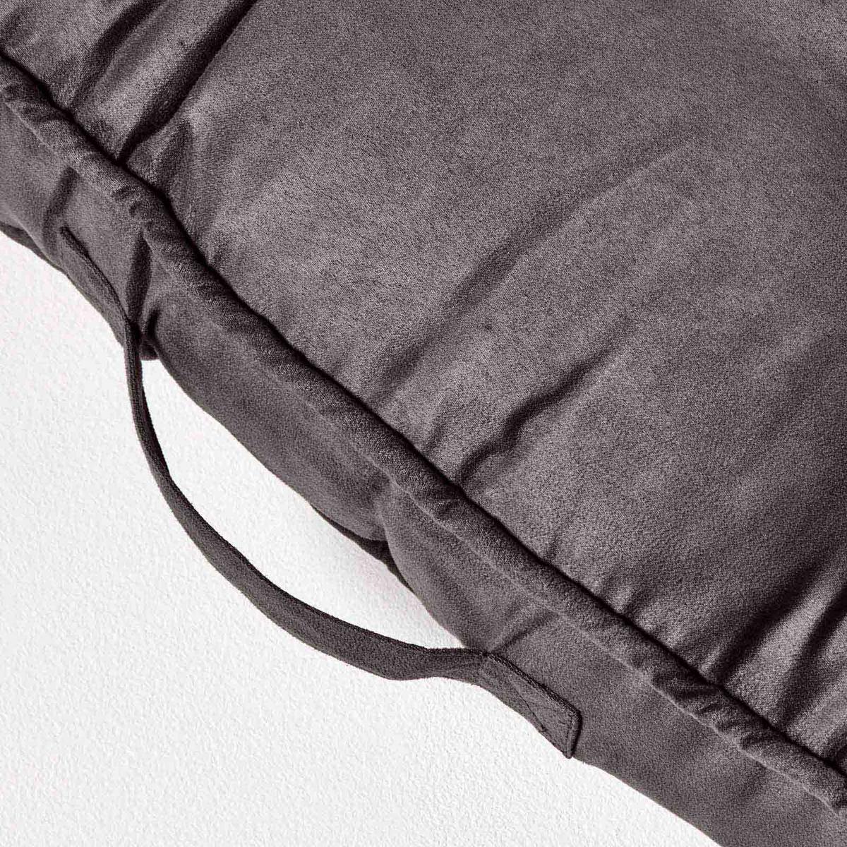 SITZAUFLAGE grau 100/48/10 cm – Sofa-Sitzkissen, Velours - Grau, Textil (48/100/10cm) - Homescapes